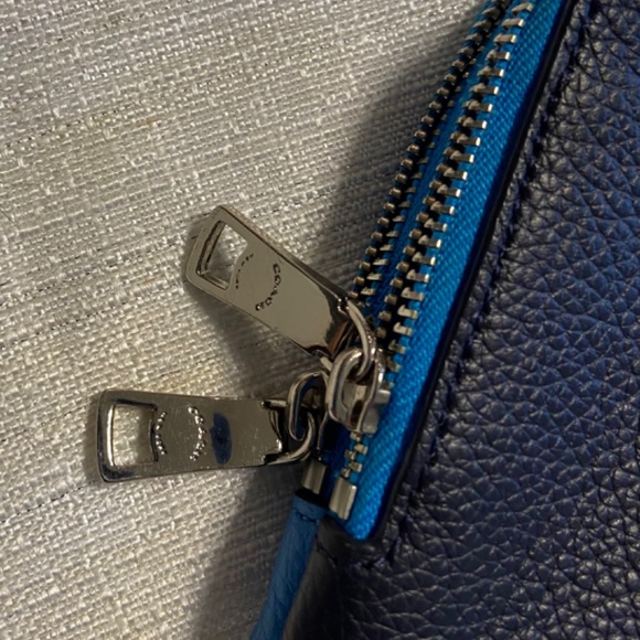 Coach Colorblock Leather Double Corner Zip Wristlet - Picture 6 of 8